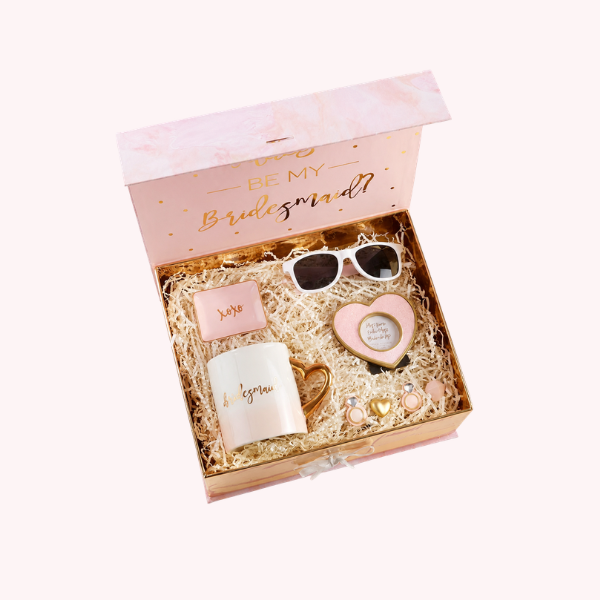 Custom Printed Brides Maid Gifts Magnetic White Bridal Party Bridesmaid Gift Hamper Boxes