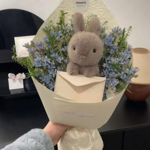 Bunny with envelope plushie
